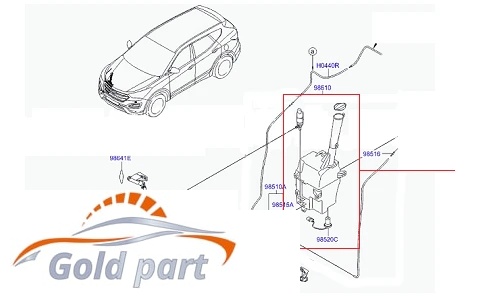مخزن شیشه شور هیوندای سانتافه IX45