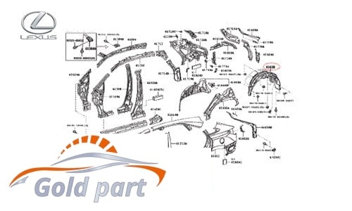 شلگیر عقب چپ لکسوس RX350
